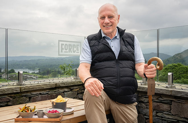 Coffee at Force Cafe Ambleside with a scenic view